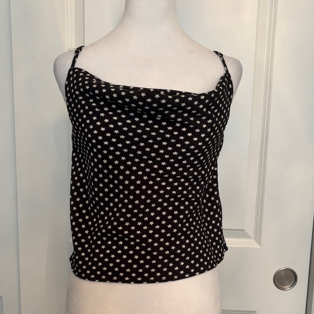 Nasty Gal Black and White Star Pattern Camisole